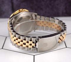 Rolex Men's Datejust 36mm YG & Steel ICED 2.50ct Diamonds Motif Gold Dial Watch