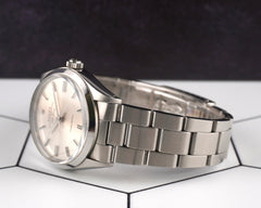 Rolex 34mm Air King Precision Steel Silver Dial Vintage Men's Watch 5500