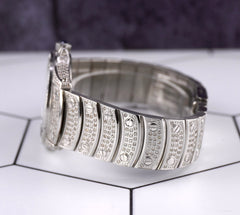 Cartier Santos Ronde 33mm 4ct Iced Out White Dial Automatic Mens Watch 1920