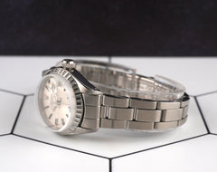 Rolex 26mm Date Silver Baton Dial Automatic Steel Vintage Ladies Watch 6924