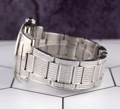 Cartier Calibre 42mm Men's Steel Watch Black Dial Iced 6ct Diamonds Ref 3389