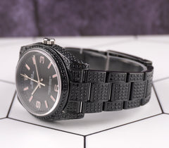 Rolex Oyster Perpetual 36mm Black Pvd 9ct Diamond Oyster Steel Mens Watch 116000