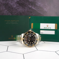 Rolex 43mm Sea-Dweller Black Dial Steel Yellow Gold Men's Watch 126603