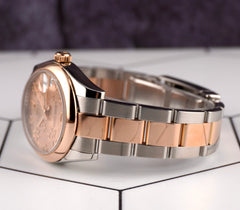 Rolex Datejust 31mm Midsize 18K Rose Gold & Steel Watch Pink Floral Dial 178241