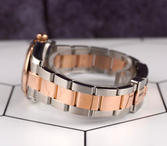 Rolex Datejust 31mm Midsize 18K Rose Gold & Steel Watch Pink Floral Dial 178241