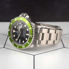 Rolex 40mm Submariner Date Kermit Green Bezel Steel Black Dial Watch 16610LV