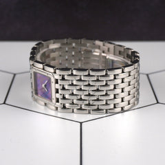 Cartier 21mm Panthere Ruban Mother Of Pearl Dial Quartz Steel Watch 2420