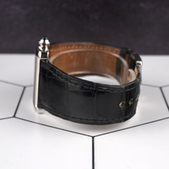 Cartier 32mm x 25mm Tank Divan Silver Dial Black Strap Steel Watch 2599