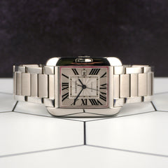 Cartier 39.2x29.8mm Tank Anglaise Large Steel Automatic Mens Watch 3511