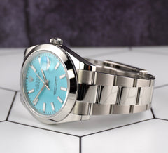 Rolex Mens Datejust II 41mm Oyster Steel Baby Blue Dial Watch 126300