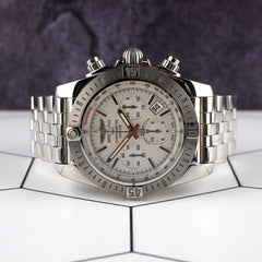 Breitling 44mm Chronomat Stainless Steel Silver Dial Men's Watch AB011511
