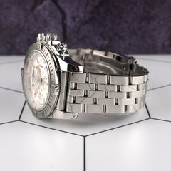 Breitling 44mm Chronomat Stainless Steel Silver Dial Men's Watch AB011511