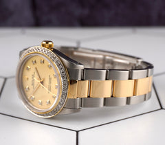 Rolex Oyster Perpetual Ladies 31mm 18k Yellow Gold & Steel 2ct DIAMOND Watch