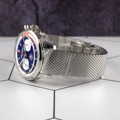 Breitling 41mm Top Time B01 Shelby Cobra Blue Dial Steel Watch AB01763A1C1A1
