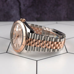 Rolex Datejust 41mm Steel Rose Gold Pink Sundust Dial Jubilee Mens Watch 126331