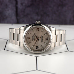 Rolex 34mm Oyster Perpetual Air King Silver Dial Steel Mens Watch 114200