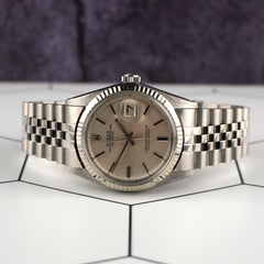 Rolex 36mm Datejust Mens Stainless Steel Watch Fluted Jubilee Silver Dial 1601