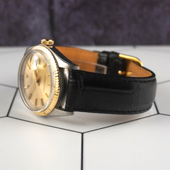 Rolex Vintage 36mm Datejust Gold Dial Steel Yellow Gold Fluted Men's Watch 1601
