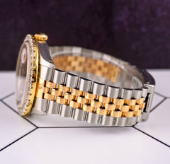 Rolex Datejust 36mm 18k Yellow Gold & Steel 2.50ct Diamonds Red Dial