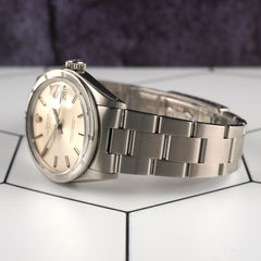 Rolex Date 34mm Engine Turned Bezel Vintage Automatic Steel Mens Watch 1501
