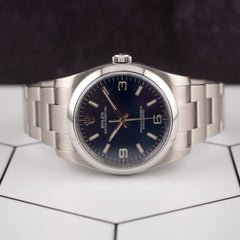 Rolex Oyster Perpetual 36mm Blue Dial Steel Mens Watch 116000