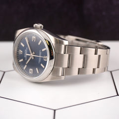 Rolex Oyster Perpetual 36mm Blue Dial Steel Mens Watch 116000