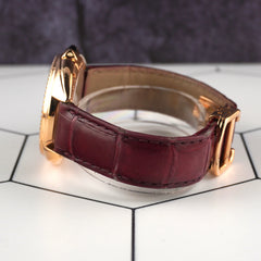 Cartier Cle 35mm Rose Gold Diamond Automatic Leather Band Ladies Watch 3854
