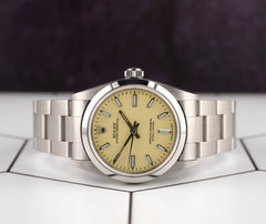 Rolex Oyster Perpetual 31mm Stainless Steel Beige Dial Watch Ref 67480