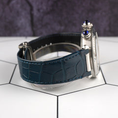 Cartier Pasha 41mm Chronograph Blue Dial Steel Mens Watch 4363/WSPA0039