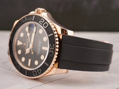 Rolex 37mm Yacht-Master Oysterflex Ceramic Bezel Rose Gold Men's Watch 268655