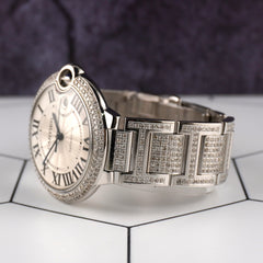 Cartier Ballon Bleu 42mm Automatic Silver Dial Steel Mens Watch 3765/W69012Z4