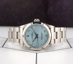 Rolex Oyster Perpetual 31mm Stainless Steel Ice Blue Dial Watch 67480