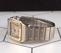 Cartier 29mm Santos Galbee Large Steel Yellow Gold Mens Watch 187901