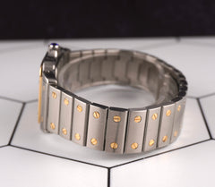 Cartier 29mm Santos Galbee Large Steel Yellow Gold Mens Watch 187901