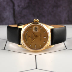 Rolex DAY-DATE 36mm 18K Yellow Gold President Diamond Dial Men's Watch 18038