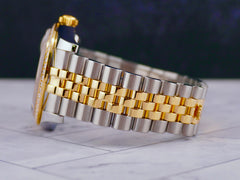 Rolex 36mm Datejust 18k Yellow Gold Steel Diamond Dial Men's Watch 116243