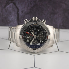 Breitling Avenger Chronograph GMT 45mm Steel Black Dial Mens Watch A24315