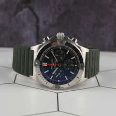 Breitling Chronomat B01 42mm Green Dial Steel Rubber Strap Watch AB0134101L2S1
