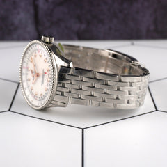 Breitling Navitimer 35mm Mother of Pearl Diamond Dial Steel Ladies Watch A17395