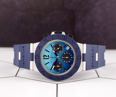 Bvlgari 40mm Capri Automatic Aluminum Mens Rubber Wrist Watch BB40ATCH