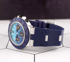 Bvlgari 40mm Capri Automatic Aluminum Mens Rubber Wrist Watch BB40ATCH