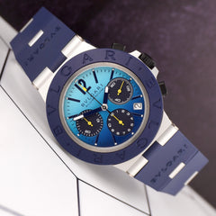 Bvlgari 40mm Capri Automatic Aluminum Mens Rubber Wrist Watch BB40ATCH
