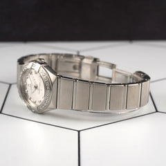 Omega 24mm Constellation Silver Dial Steel Quartz Watch 123.15.24.60.52.001