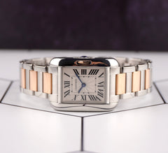 Cartier 28mm Tank Anglaise Small Steel Rose Gold Ladies Watch 3485