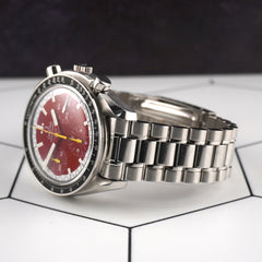 Omega Speedmaster 39mm Michael Schumacher Red Dial Steel Watch 3510.61
