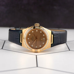 Omega 29mm Constellation 18K Yellow Gold Diamond Dial Watch 131.58.29.20.58.001