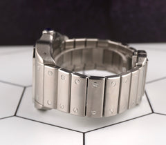 Cartier Santos 100 XL Men's 1.0ct Iced Stainless Steel White Dial Watch Ref 2656