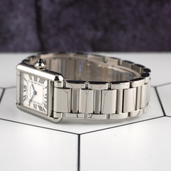 Cartier Tank Must 29.5 x 22mm Silver Roman Dial Steel Watch Ref 4322/WSTA0107