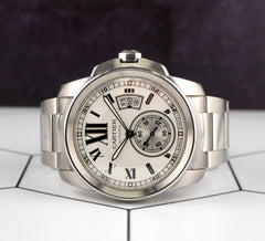 Cartier Calibre 42mm Silver Dial Automatic Stainless Steel Men's Watch Ref 3389