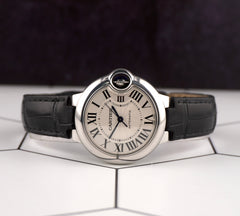 Cartier Ballon Bleu 33mm Silver Dial Steel Automatic Ladies Watch 3489